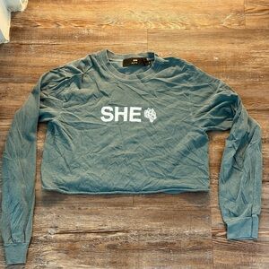 Green Darc Sport Crop Long-sleeve Crewneck